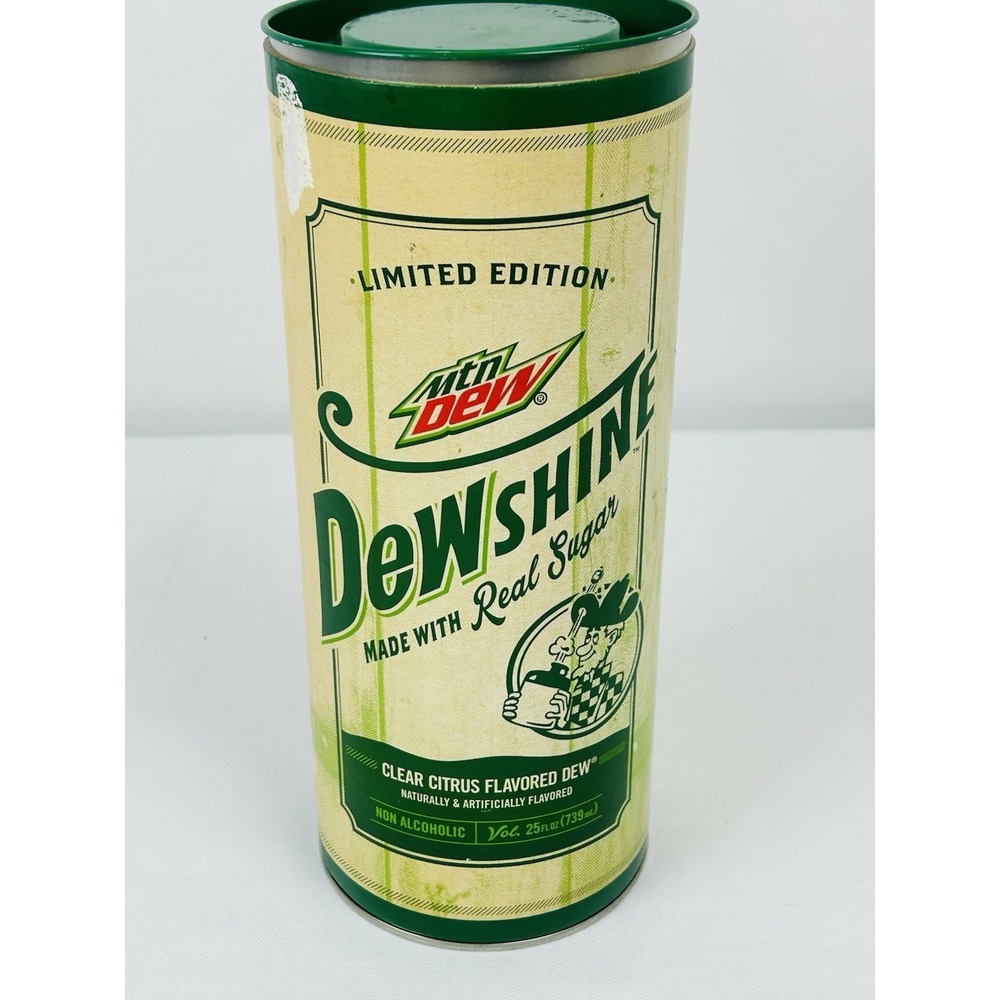 Mtn Dew Dew Shine Limited Edition 25oz Bottle and Canister Set Real Sugar